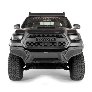 Toyota Tacoma Bumper - Front - Go Rhino - Element with Power Actuated Hide-Away Light Bar Mount - Textured Black - `16-`21